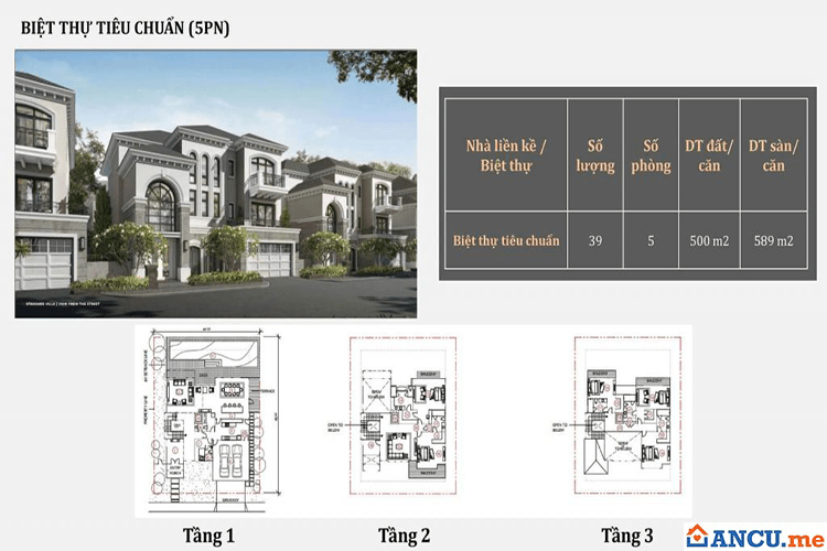 Thiết kế nhà liền kề 5phòng ngủ Dự án Grand Bay HaLong