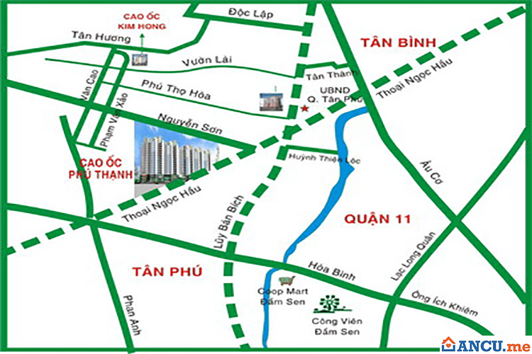 Vị trí dự án Phú Thạnh Apartment