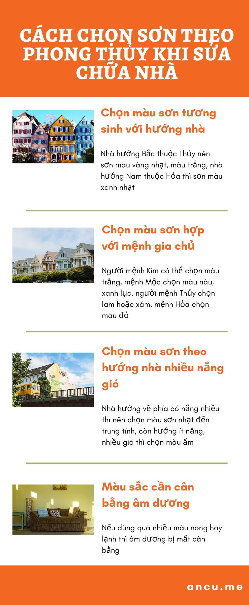 Cách chọn sơn theo phong thủy khi sửa chữa nhà