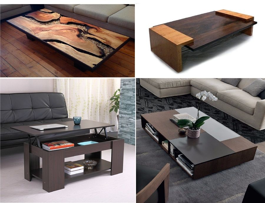 Các mẫu bàn sofa gỗ, bàn cafe chân gỗ vuông ấn tượng