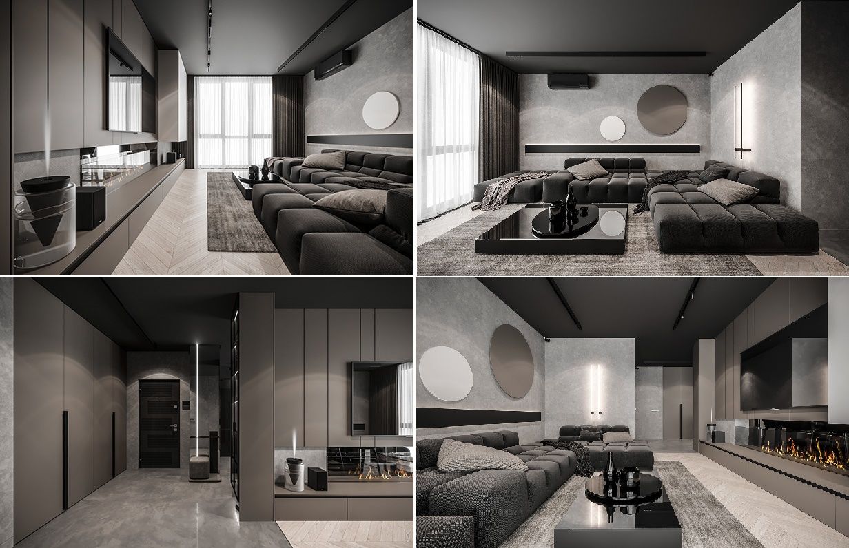 Tông màu xám đen là lựa chọn hoàn hảo cho thiết kế nội thất của căn hộ của bạn. Mặc dù vậy, chỉ cần biến tấu một chút, thiết kế thi công sẽ mang đến cho bạn một không gian đầy năng lượng và cá tính. Cảm giác thư giãn và thoải mái là điều mà bạn sẽ cảm nhận được ngay khi bước vào căn hộ của mình.