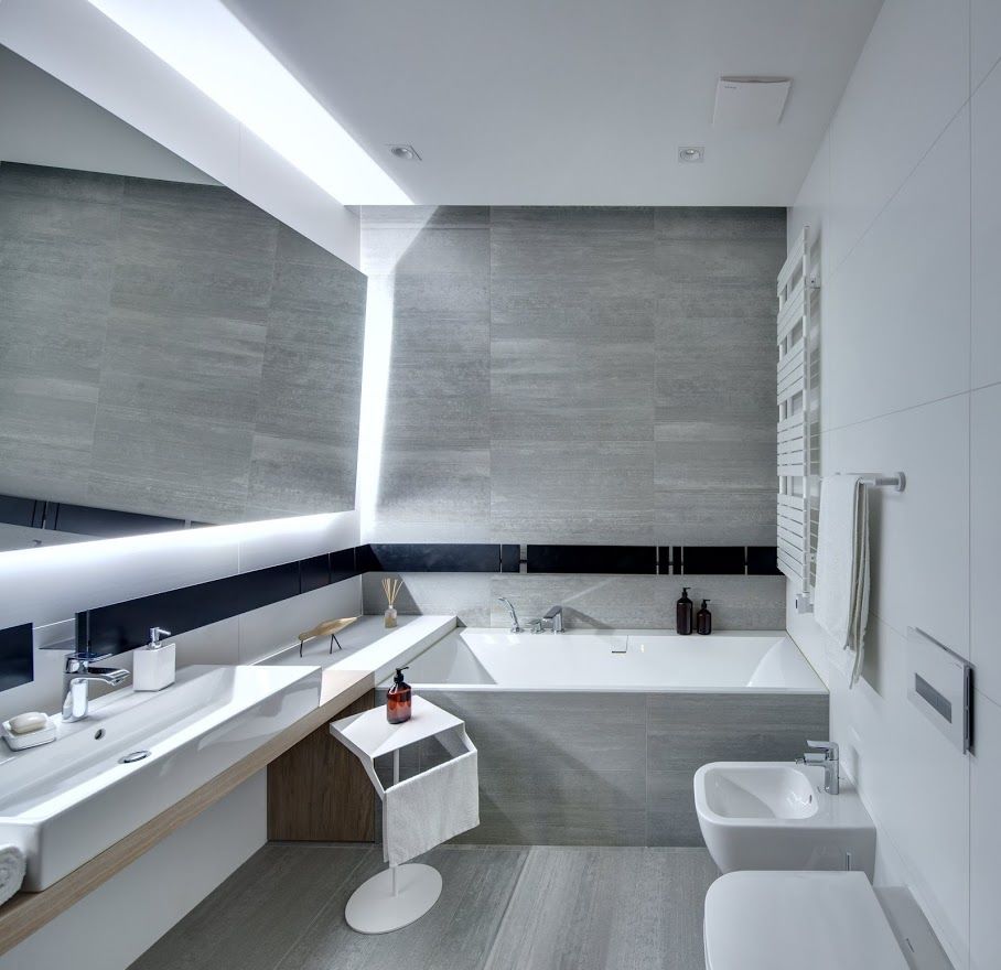 Phòng tắm thiết kế nội thất tông trắng trang nhã