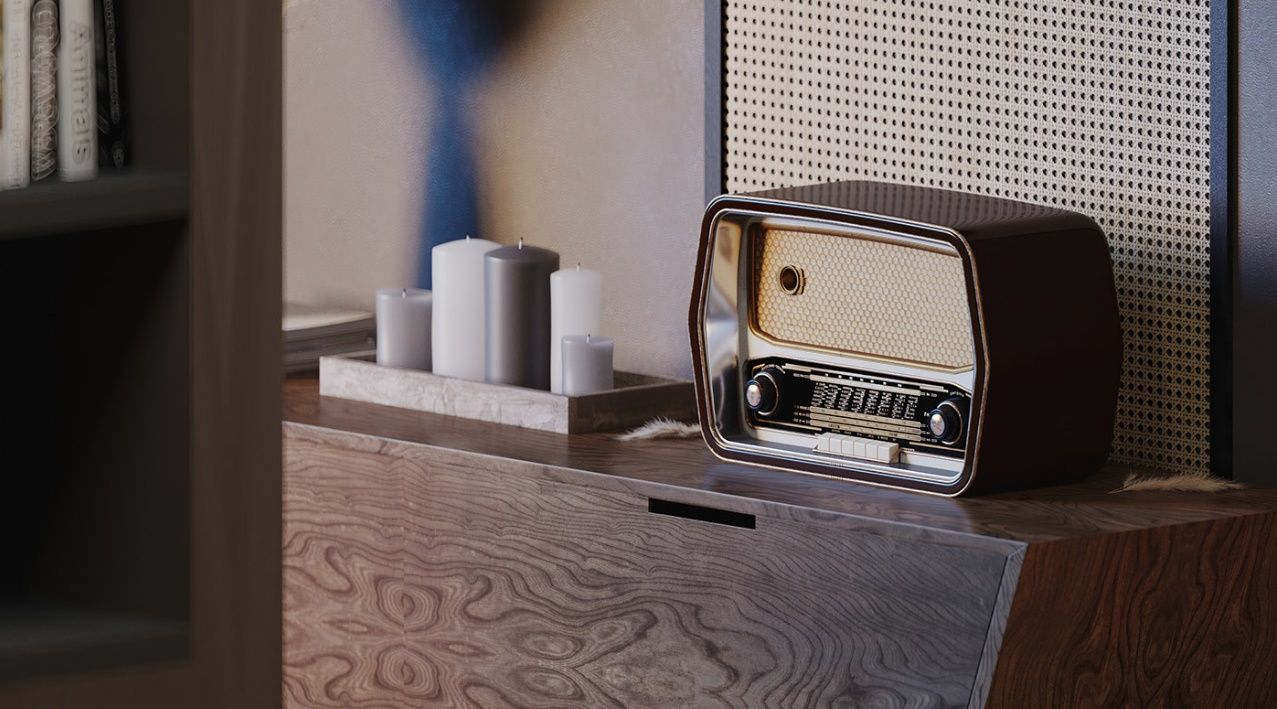 Đài radio nhỏ xinh kiểu cổ điển