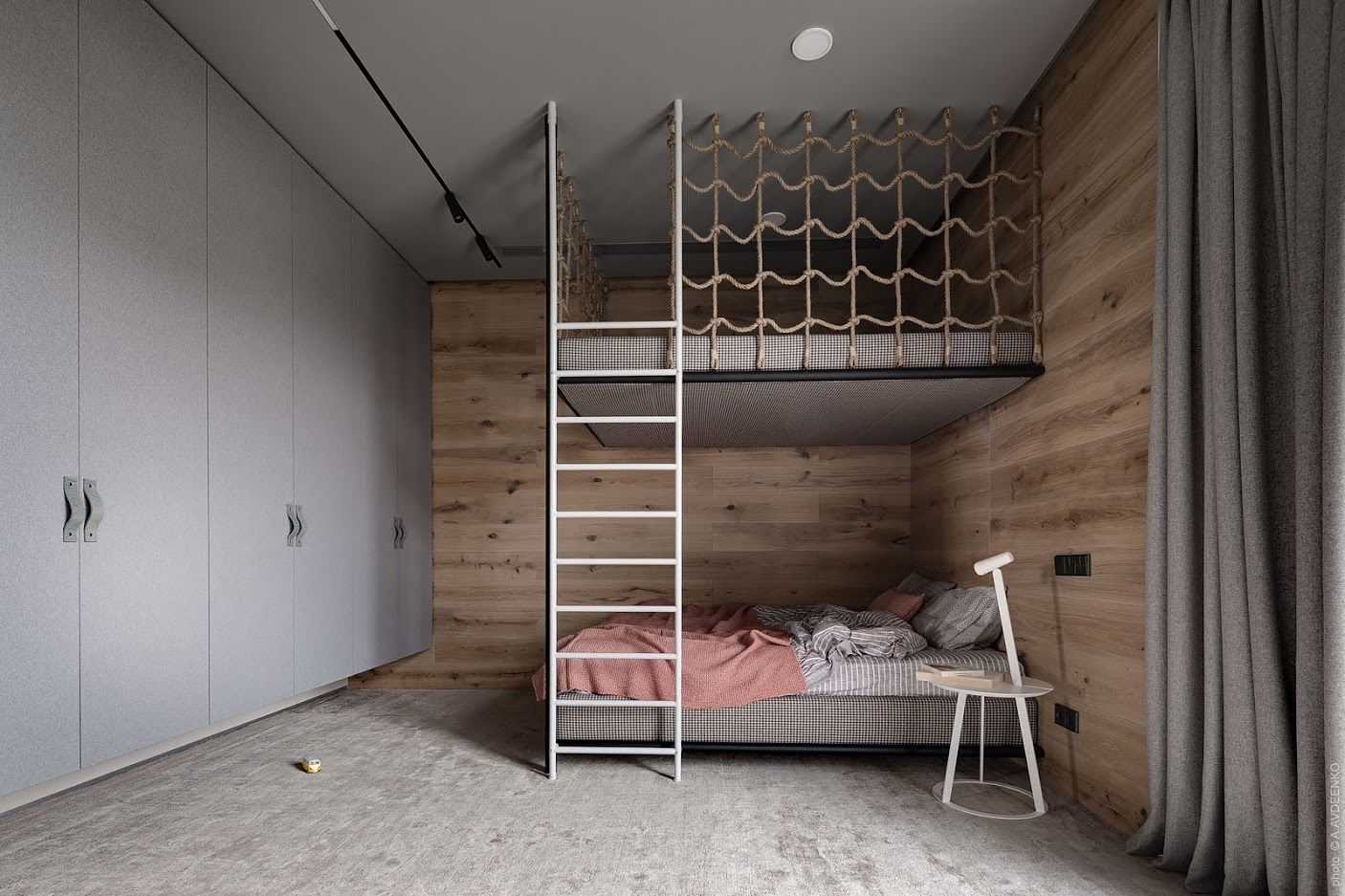 Phòng ngủ thứ hai của trẻ cũng sử dụng giường tầng
